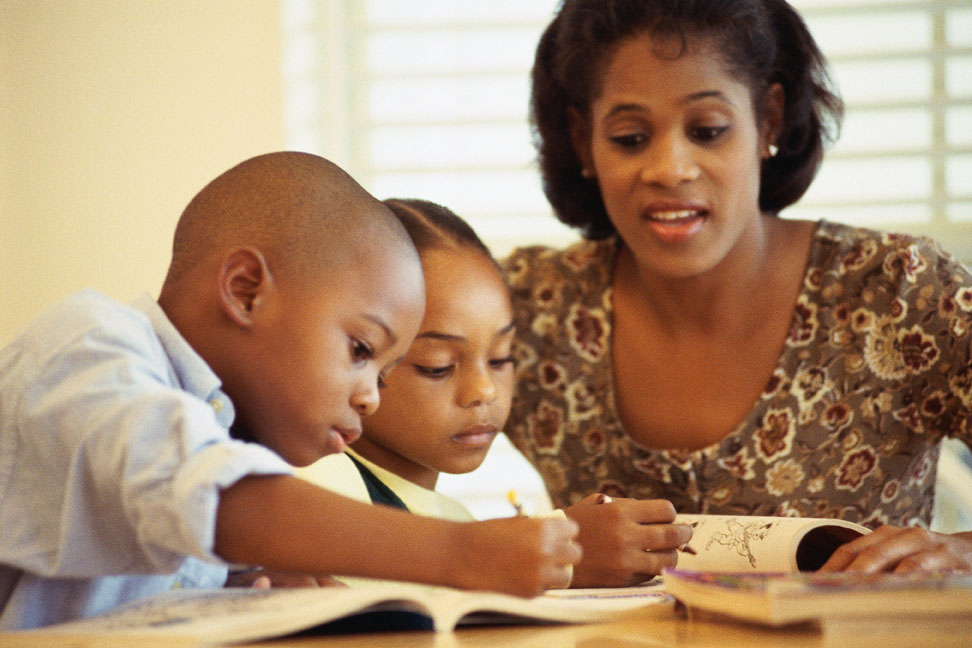 kids doing homework